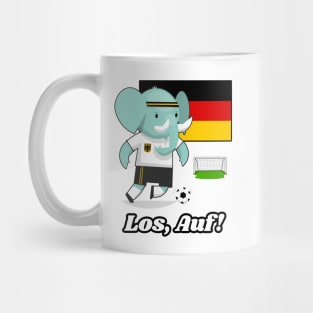 ⚽ Germany Football, Elephant Scores a Goal, Los Auf! Team Spirit Mug